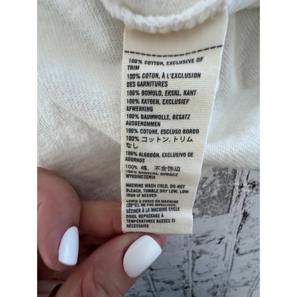 VTG Abercrombie & Fitch Men XXL White Muscle Fit V-Neck Long Sleeve Moose Shirt - Picture 5 of 5